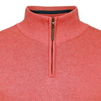 Peter Gribby Premium Combed Cotton ¼ Zip Jumper - Coral