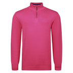 Peter Gribby Premium Combed Cotton ¼ Zip Jumper - Dark Pink