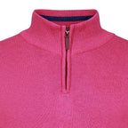 Peter Gribby Premium Combed Cotton ¼ Zip Jumper - Dark Pink