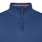 Peter Gribby Premium Combed Cotton ¼ Zip Jumper - Indigo
