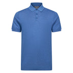Peter Gribby Short Sleeve Knitted Polo - Blue