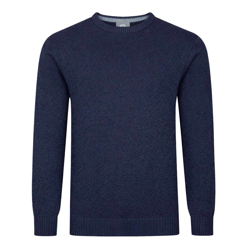 Peter Gribby Mens Lambswool Crew Neck Jumper - Navy