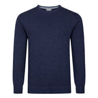 Peter Gribby Mens Lambswool Crew Neck Jumper - Navy