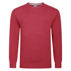 Peter Gribby Mens Lambswool Crew Neck Jumper - Raspberry