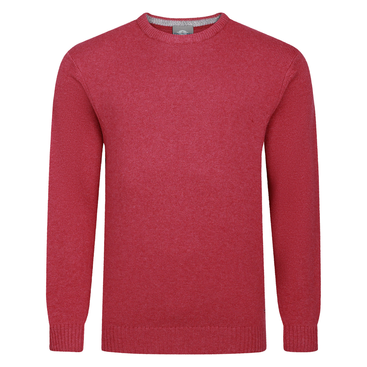 Peter Gribby Mens Lambswool Crew Neck Jumper - Raspberry