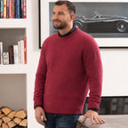 Peter Gribby Mens Lambswool Crew Neck Jumper - Raspberry