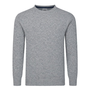 Peter Gribby Mens Lambswool Crew Neck Jumper - Silver