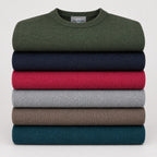 Peter Gribby Mens Lambswool Crew Neck Jumper - Navy