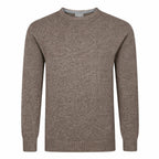 Peter Gribby Mens Lambswool Crew Neck Jumper - Taupe