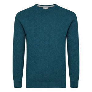 Peter Gribby Mens Lambswool Crew Neck Jumper - Teal