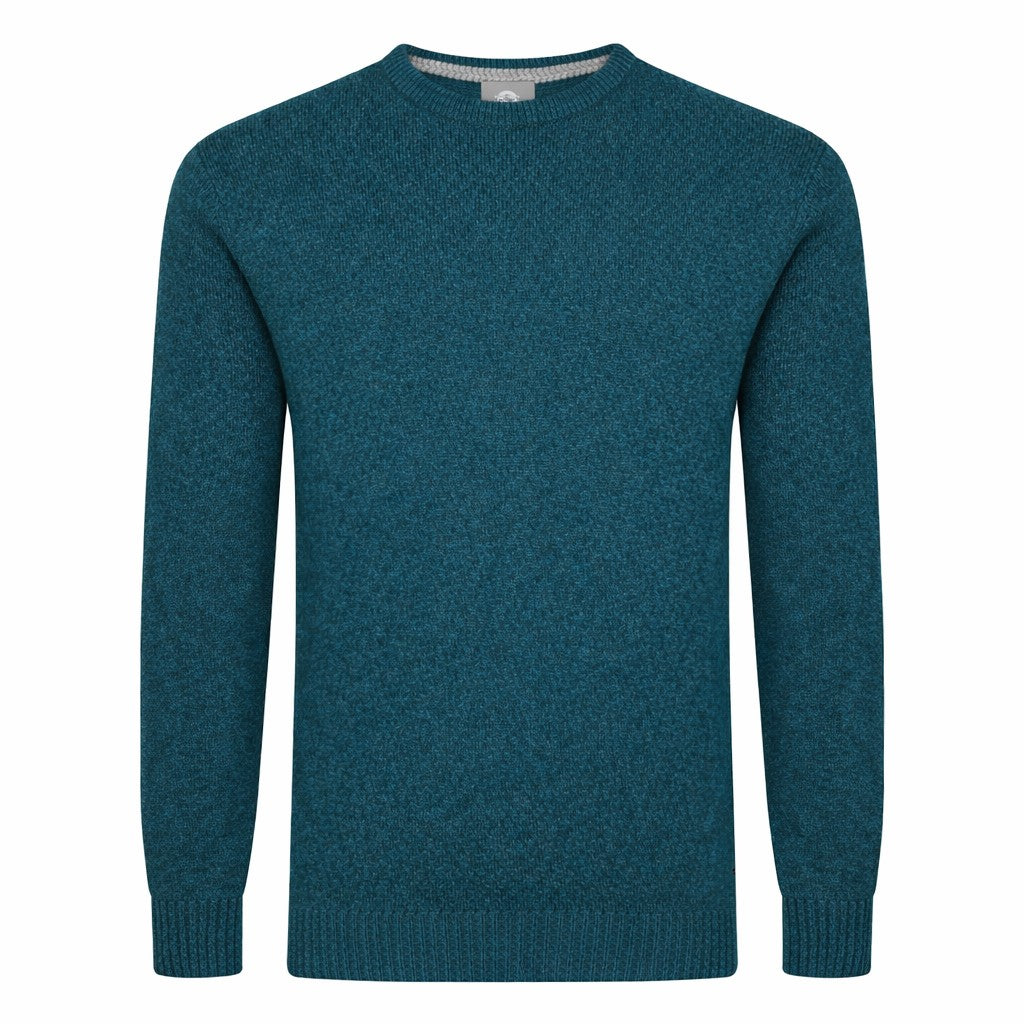 Peter Gribby Mens Lambswool Crew Neck Jumper - Teal