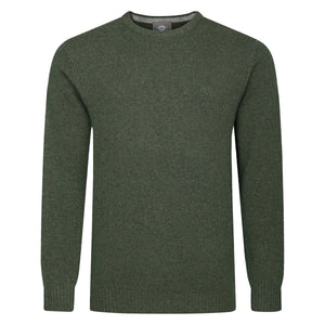 Peter Gribby Mens Lambswool Crew Neck Jumper - Thyme
