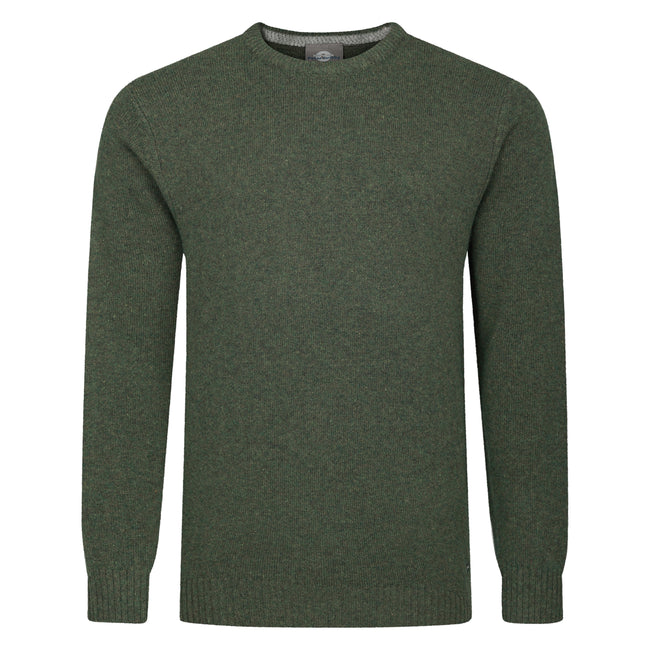 Peter Gribby Mens Lambswool Crew Neck Jumper - Thyme Hover Image