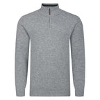 Peter Gribby Mens Lambswool ¼ Zip Jumper - Silver