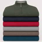 Peter Gribby Mens Lambswool ¼ Zip Jumper - Navy