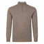Peter Gribby Mens Lambswool ¼ Zip Jumper - Taupe