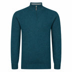 Peter Gribby Mens Lambswool ¼ Zip Jumper - Teal