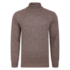Peter Gribby Mens Lambswool Roll Neck Jumper - Taupe