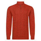 Peter Gribby Mens Cable ¼ Zip Jumper - Ember