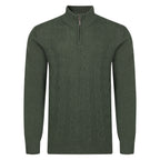 Peter Gribby Mens Cable ¼ Zip Jumper - Forest