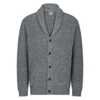 Peter Gribby Mens Ribbed Shawl Cardigan - Grey Marl