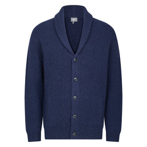 Peter Gribby Mens Ribbed Shawl Cardigan - Navy