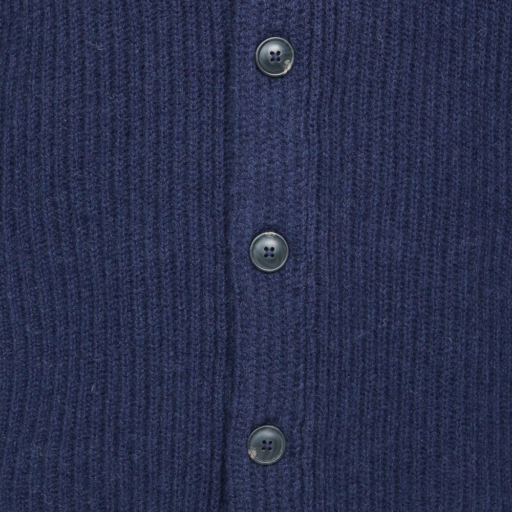 Peter Gribby Mens Ribbed Shawl Cardigan - Navy