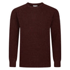 Peter Gribby Mens Ribbed Crew Neck Jumper - Damson
