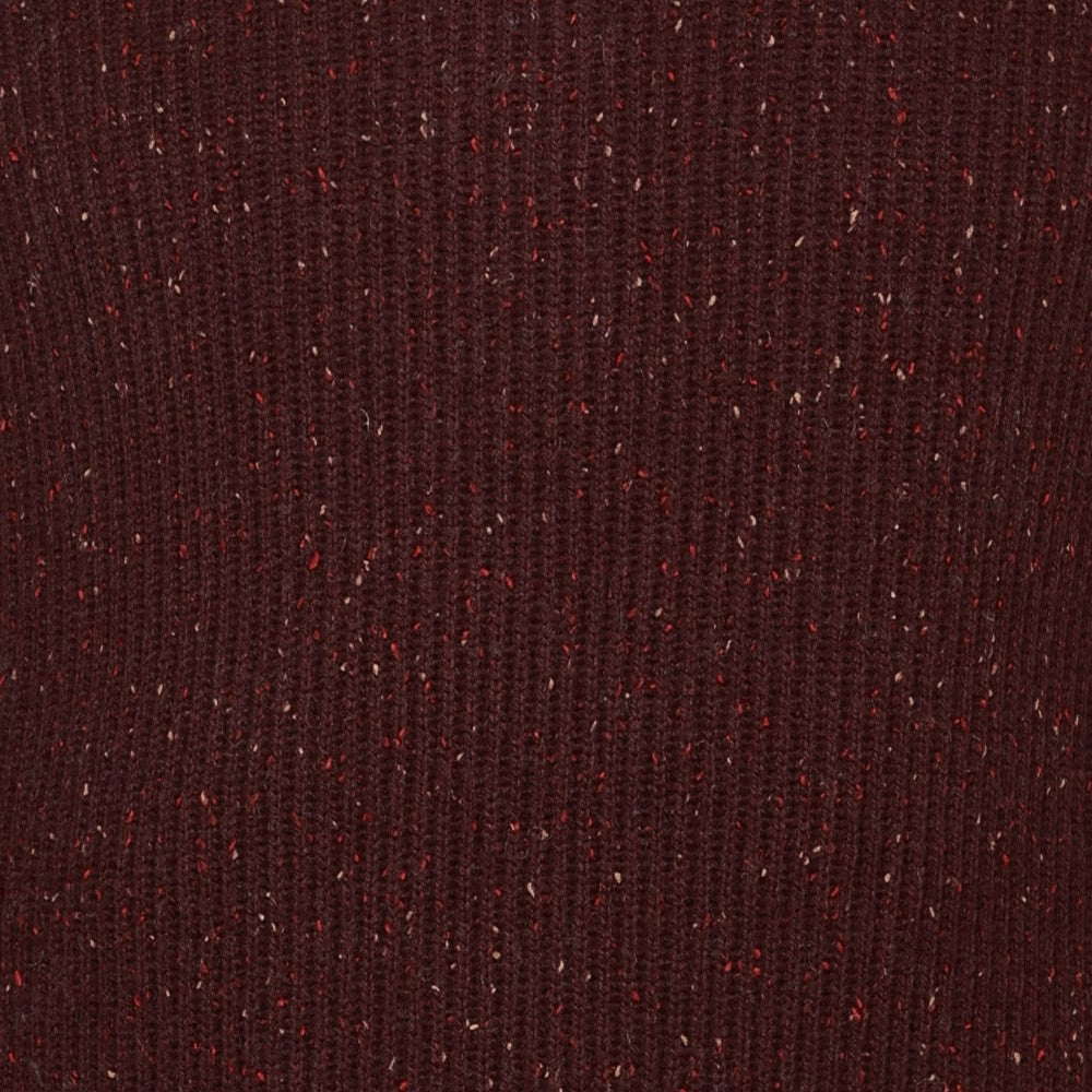 Peter Gribby Mens Ribbed Crew Neck Jumper - Damson
