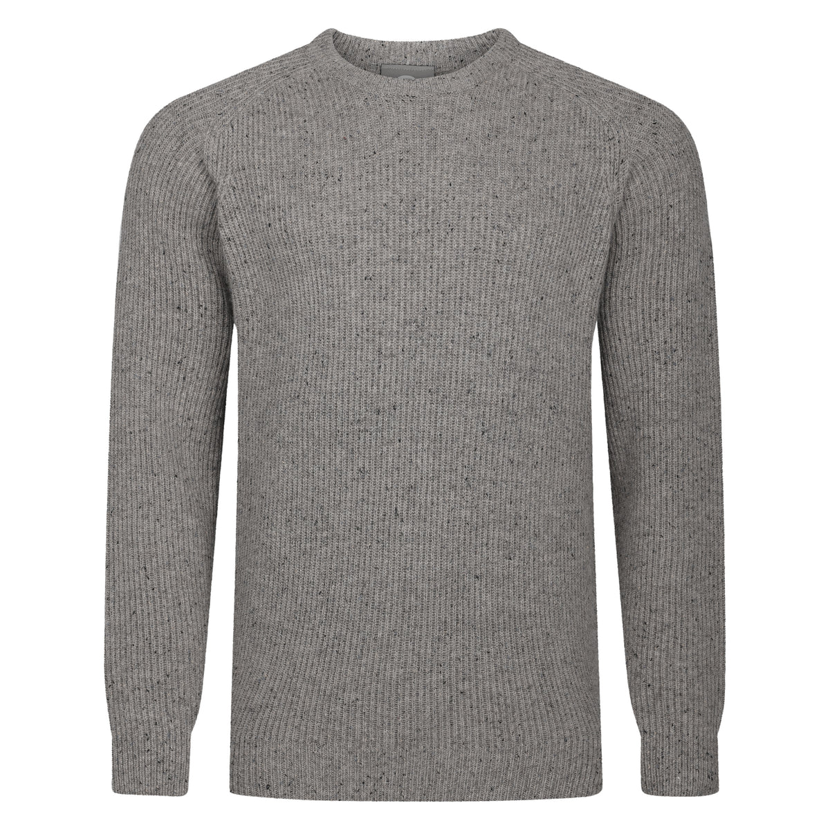 Peter Gribby Mens Ribbed Crew Neck Jumper - Mink