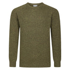 Peter Gribby Mens Ribbed Crew Neck Jumper - Olive