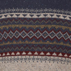Peter Gribby Mens Fairisle Yoke Crew Neck Jumper - Navy
