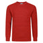 Peter Gribby Mens Guernsey Pattern Crew Neck Jumper - Chilli