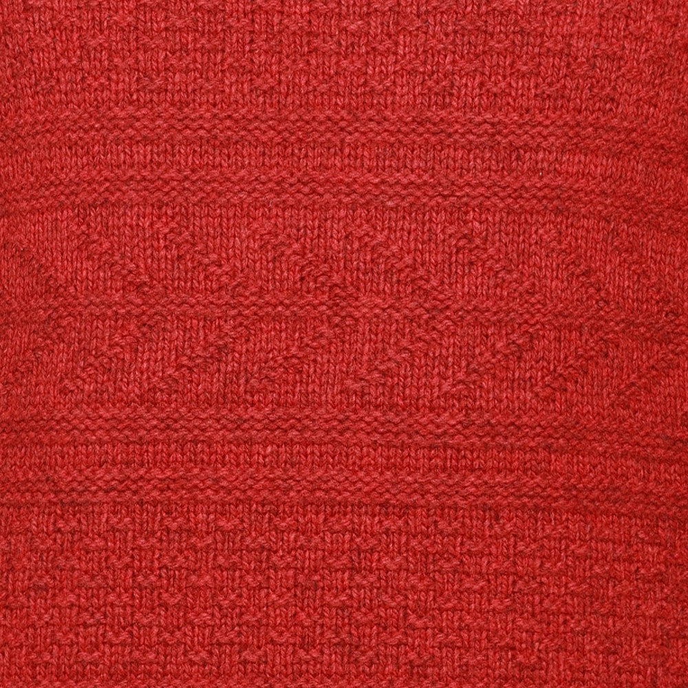 Peter Gribby Mens Guernsey Pattern Crew Neck Jumper - Chilli
