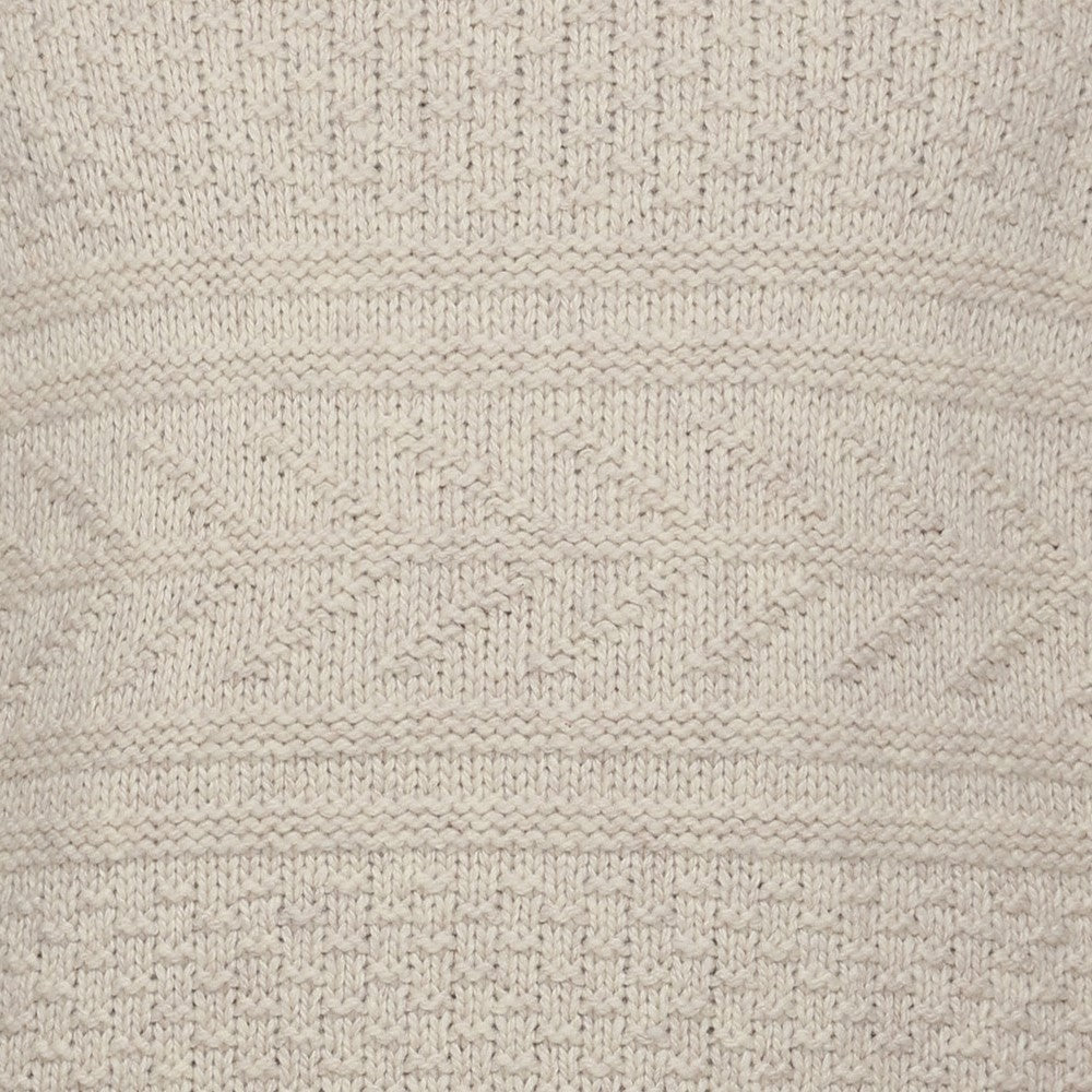 Peter Gribby Mens Guernsey Pattern Crew Neck Jumper - Ecru