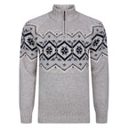 Peter Gribby Mens Nordic Zip Neck Jumper - Silver