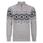 Peter Gribby Mens Nordic Zip Neck Jumper - Silver