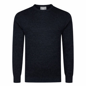 Peter Gribby Mens Merino Acrylic Crew Neck Jumper - Black