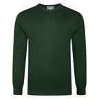 Peter Gribby Mens Merino Acrylic Crew Neck Jumper - Forest Green