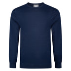 Peter Gribby Mens Merino Acrylic Crew Neck Jumper - French Navy