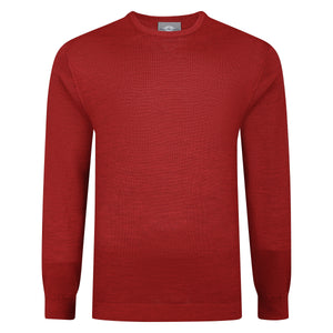 Peter Gribby Mens Merino Acrylic Crew Neck Jumper - Paprika