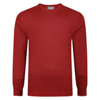 Peter Gribby Mens Merino Acrylic Crew Neck Jumper - Paprika
