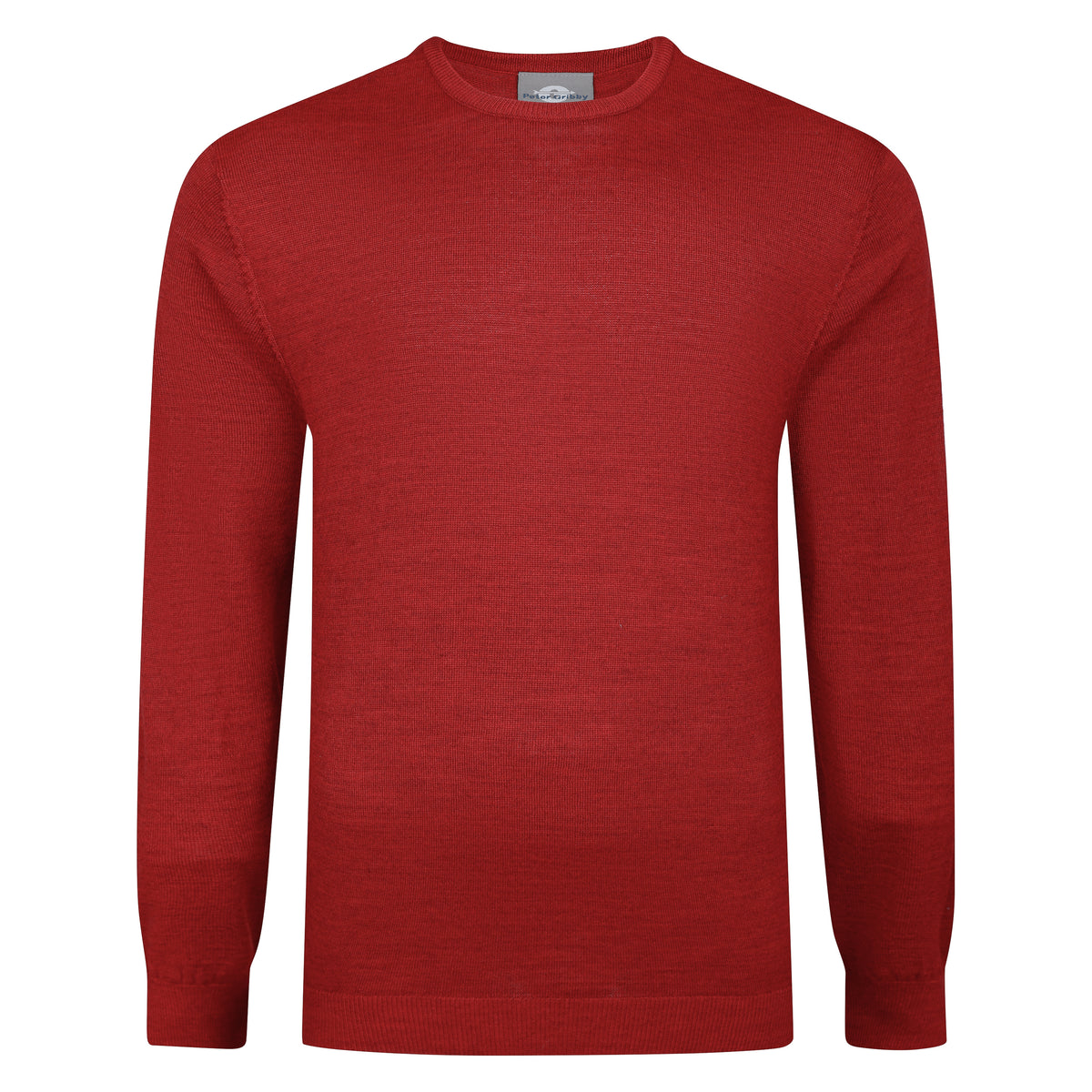 Peter Gribby Mens Merino Acrylic Crew Neck Jumper - Paprika