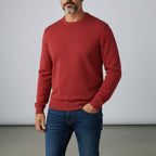 Peter Gribby Mens Merino Acrylic Crew Neck Jumper - Paprika