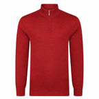 Peter Gribby Mens Merino Acrylic Zip Neck Jumper - Paprika