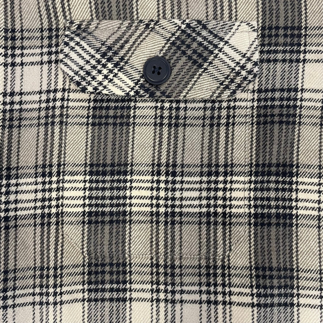 Peter Gribby Cotton Long Sleeved Grey Check Shacket Main Image