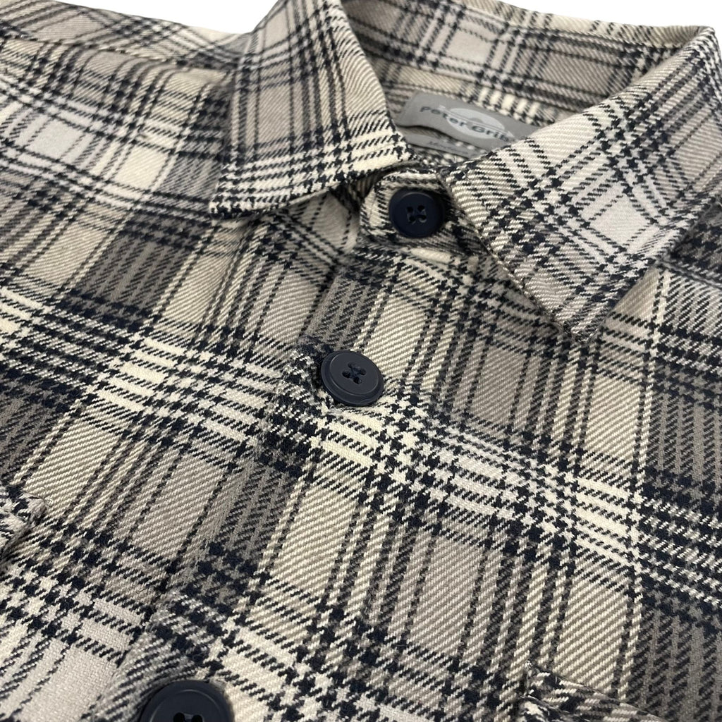Peter Gribby Cotton Long Sleeved Grey Check Shacket