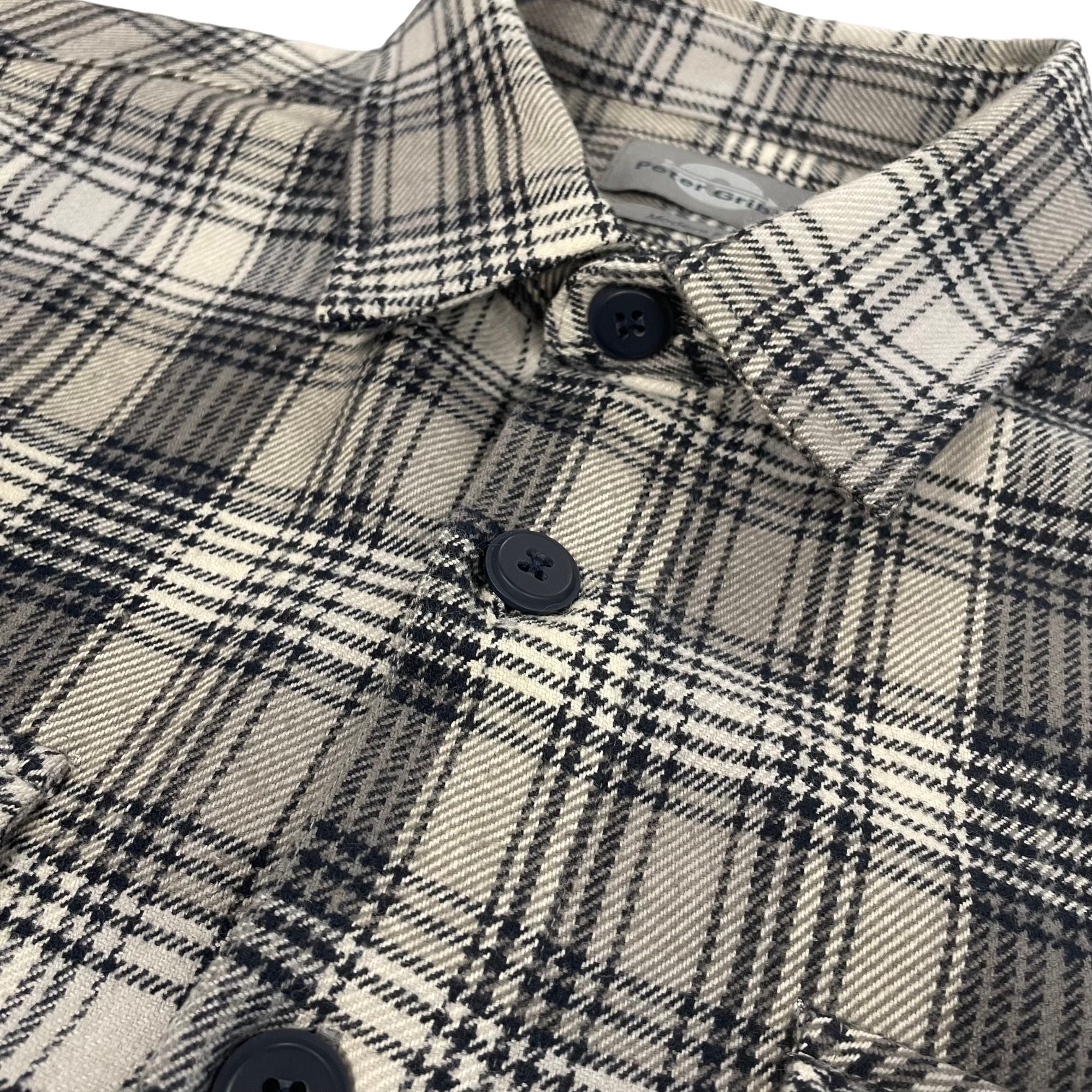 Peter Gribby Cotton Long Sleeved Grey Check Shacket