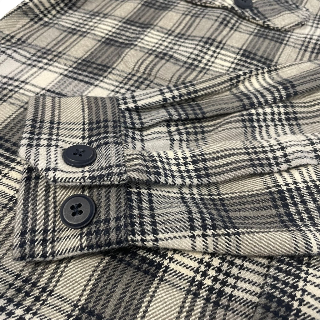 Peter Gribby Cotton Long Sleeved Grey Check Shacket