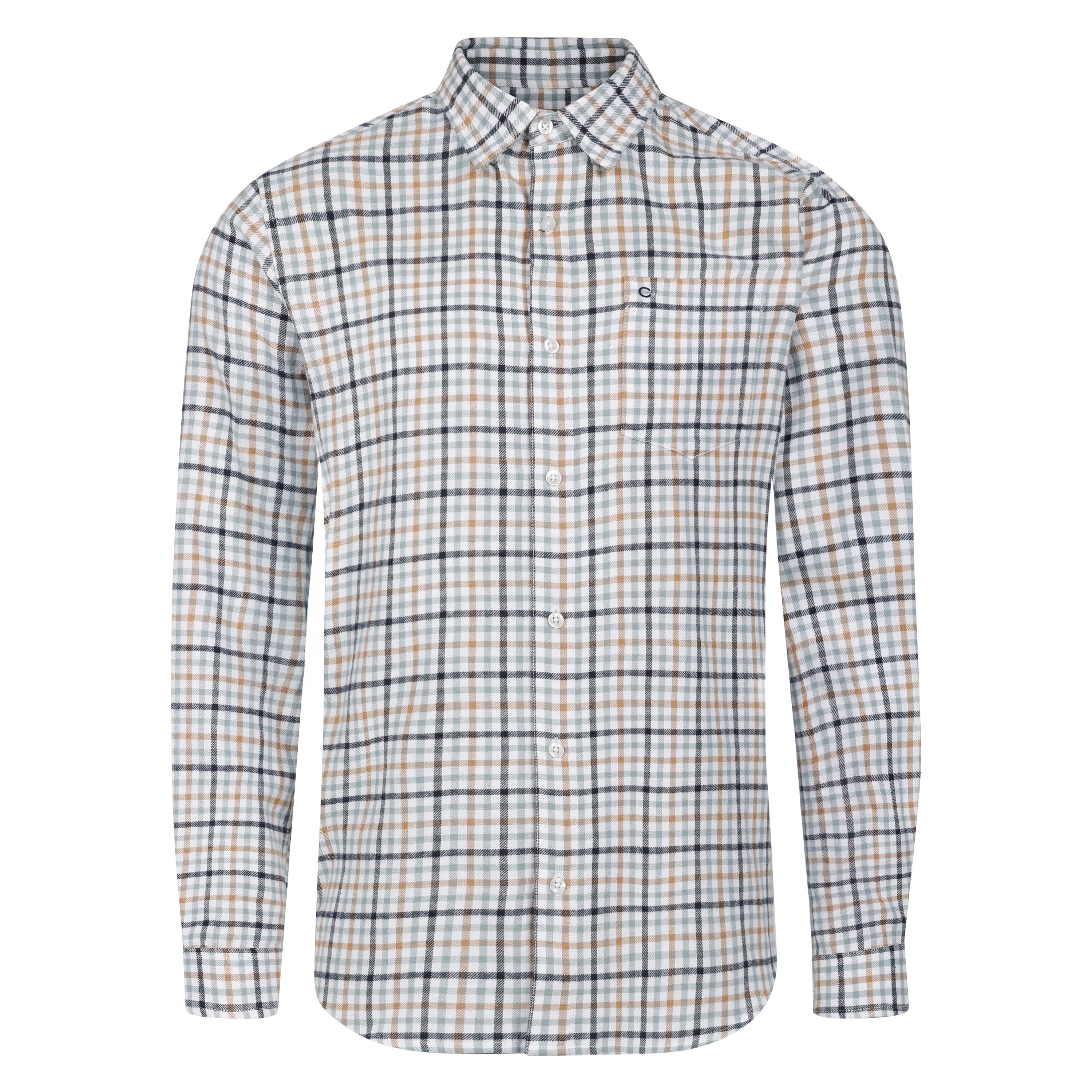 Peter Gribby Long Sleeve Cream Check Shirt - Cream